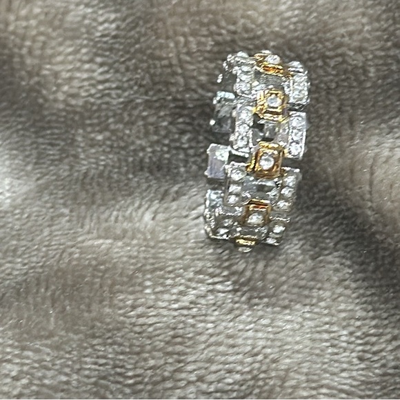 New Fashion Big Male Cz Stone Yellow Gold Color Hollow Large Wedding Ring Size 9 - Picture 12 of 13